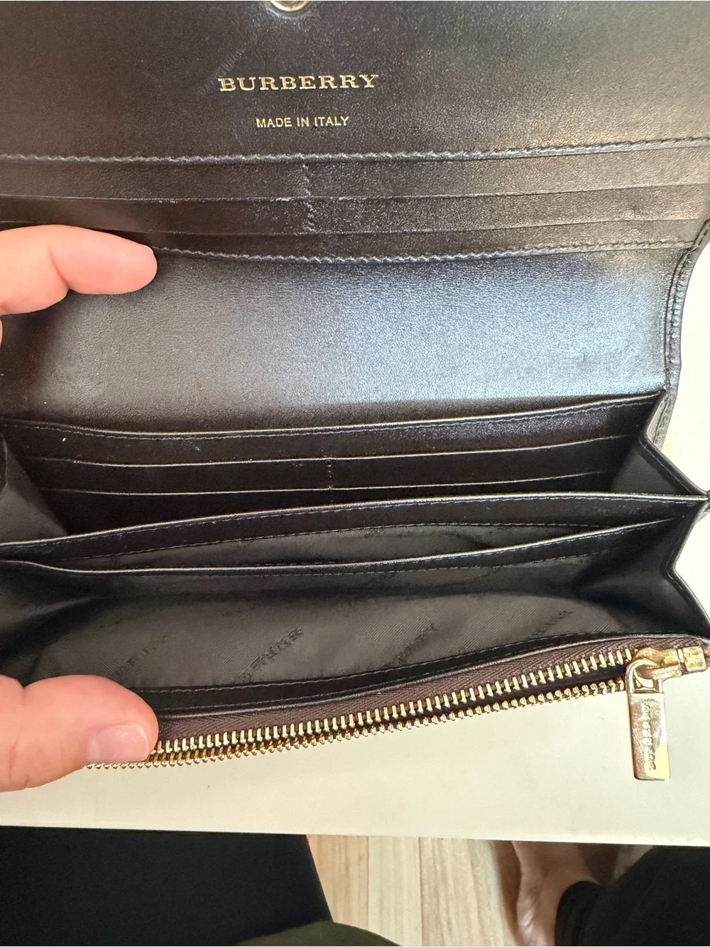 Burberry Haymarket Plaid Fold Wallet with Black Trim